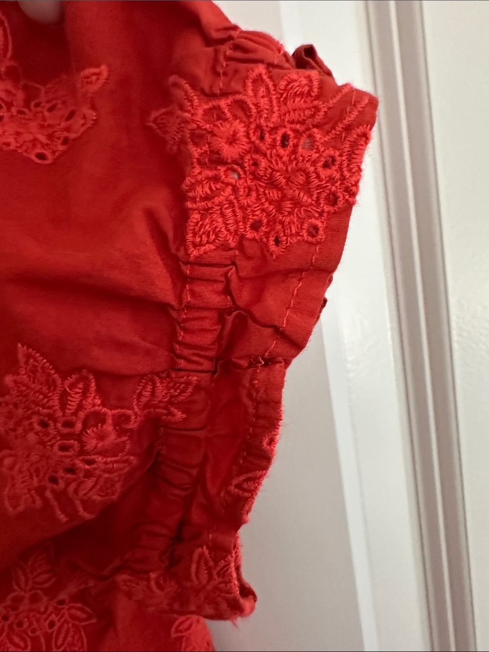J. Crew Red Embroidered Peasant Blouse - Picture 4 of 5